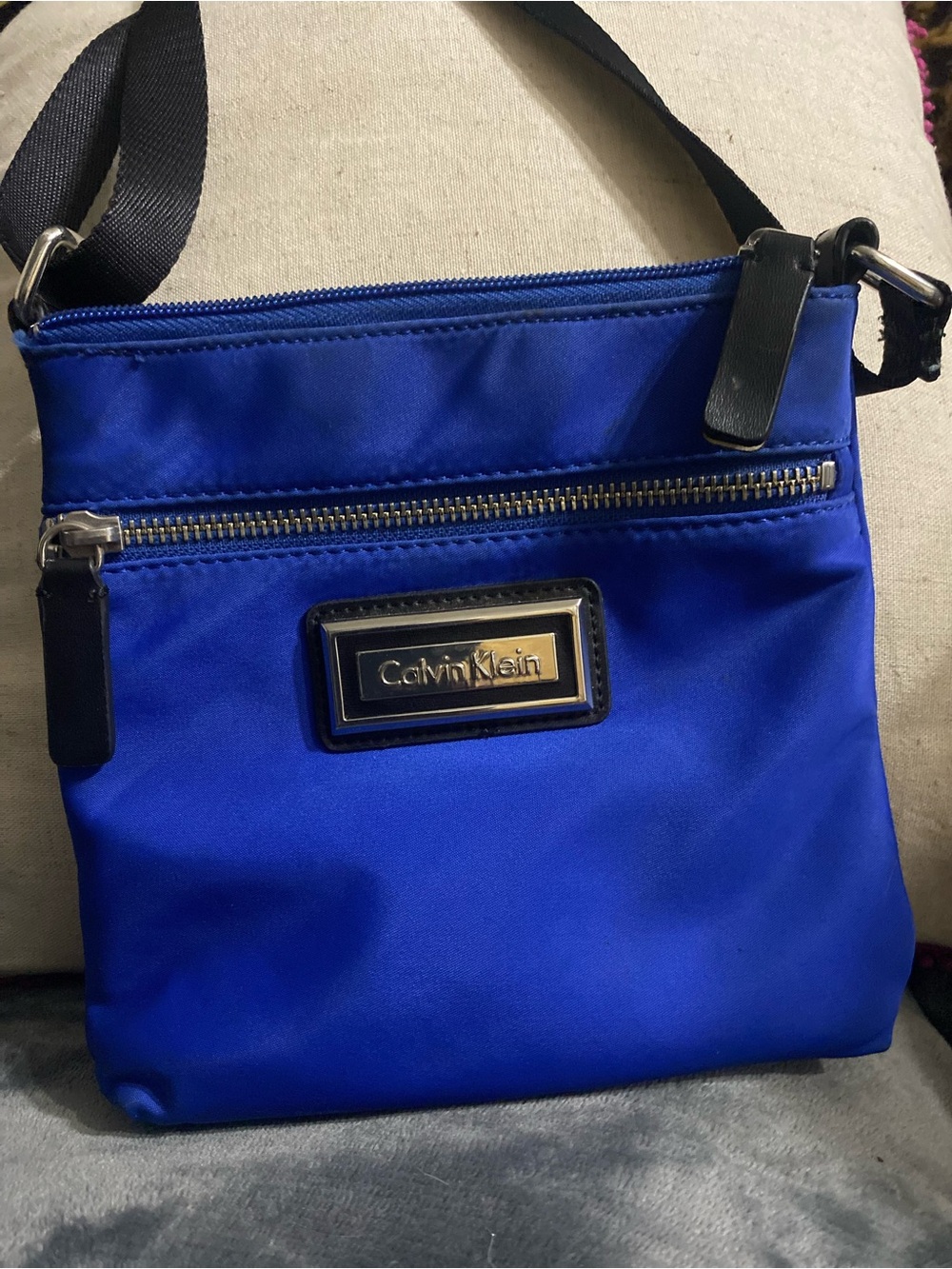Calvin Klein Electric Blue Nylon Crossbody Bag